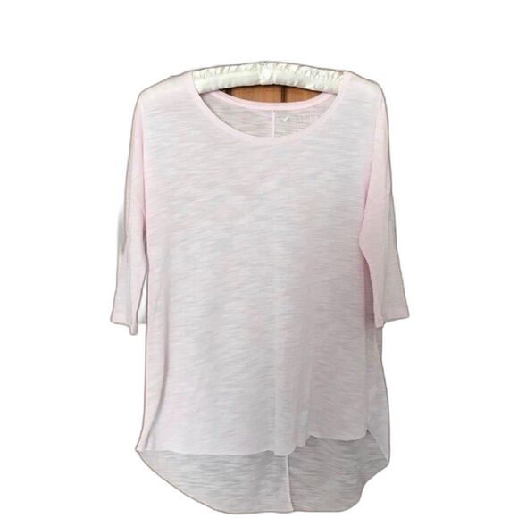 American Eagle AEO Womens Top XXS Pink Jegging T Tee Shirt Hi Lo Round Neck MINT - Picture 1 of 10